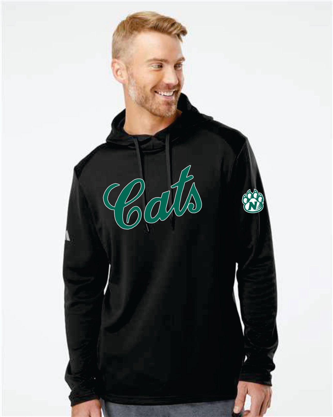 'Cats' Adidas Textured Mixed Media Hooded Sweatshirt