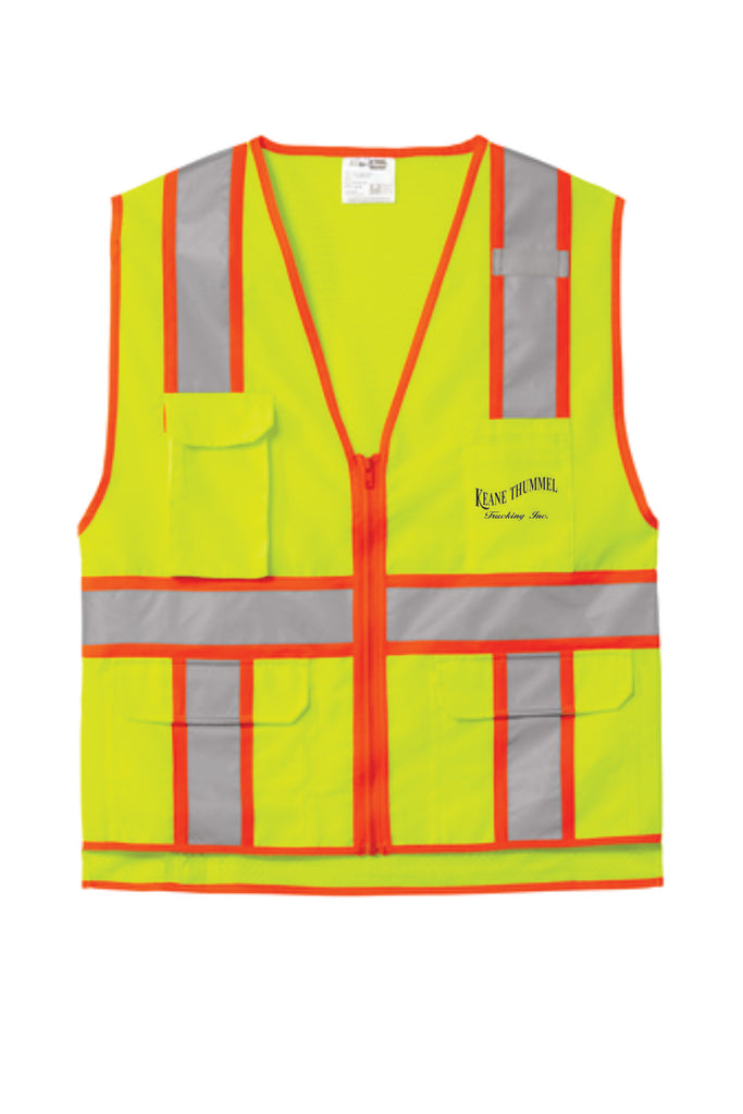 CornerStone® ANSI 107 Class 2 Surveyor Zippered Two-Tone Vest--CSV105