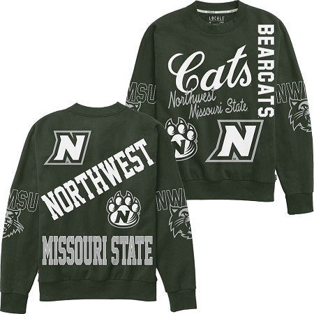 Locale Kelsey All Over Green Crewneck