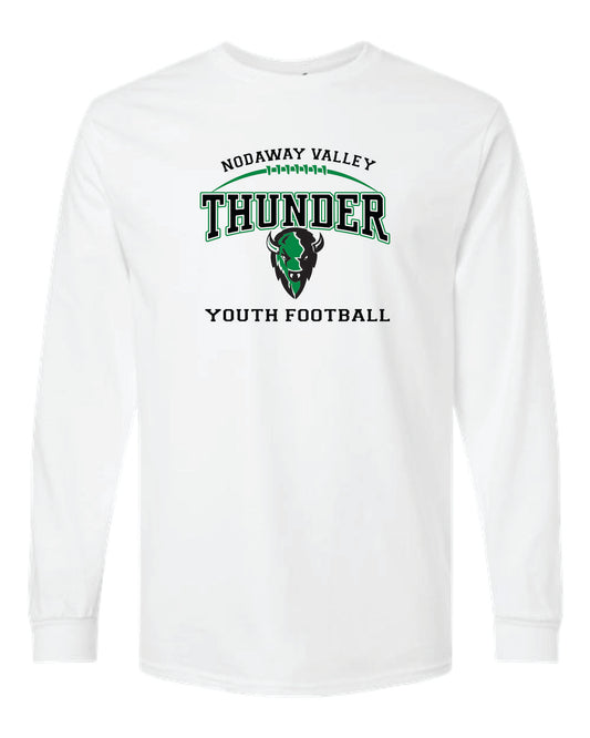 Nodaway Valley Thunder Youth Tackle Football White Apparel