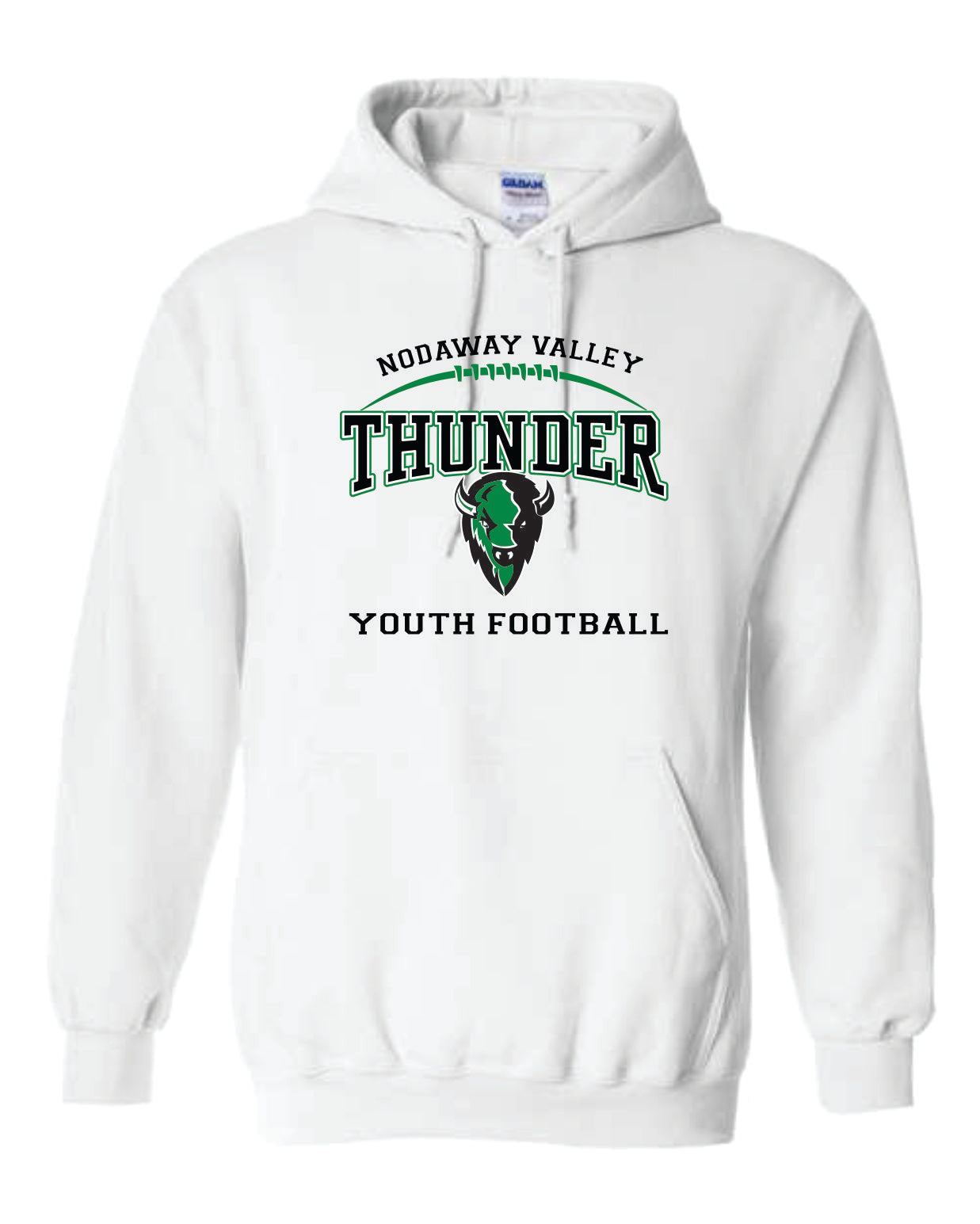 Nodaway Valley Thunder Youth Tackle Football White Apparel