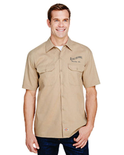Dickies Men's FLEX Relaxed Fit Short-Sleeve Twill Work Shirt--WS675